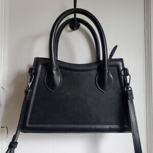 Black Aldo solid handbag with adjustable shoulder strap